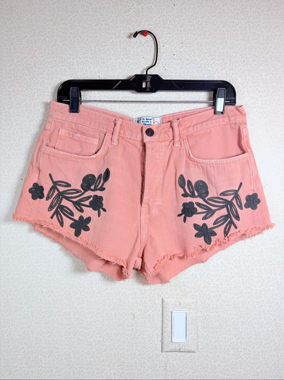 Sandrine Rose embroidered denim shorts